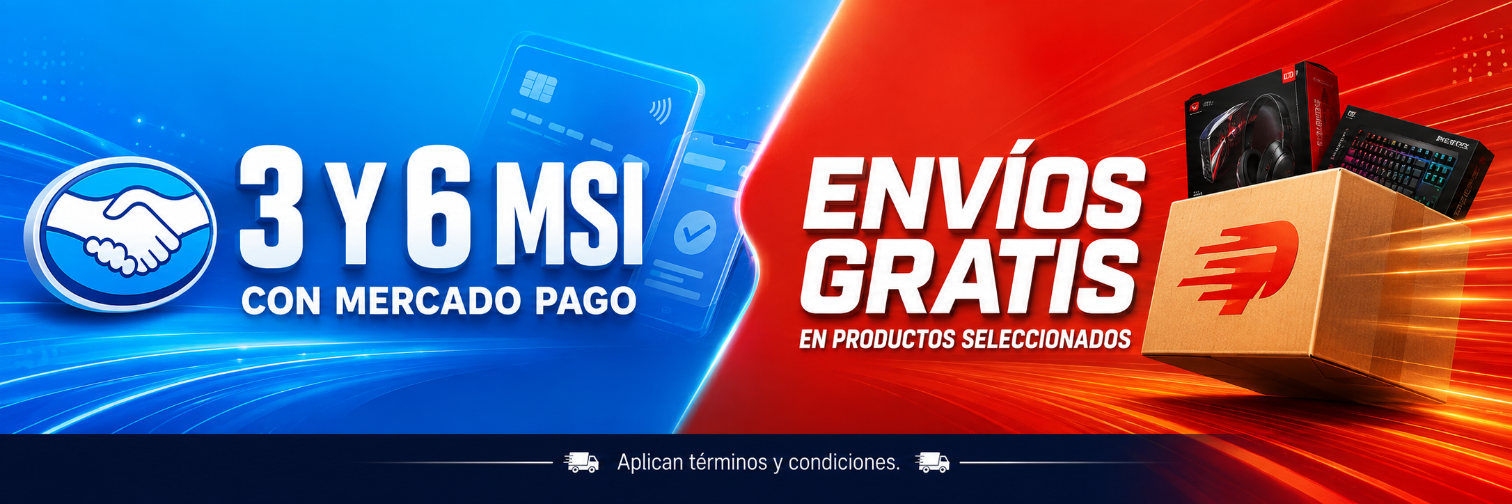 3 y 6 MSI con Mercado Pago y envíos gratis